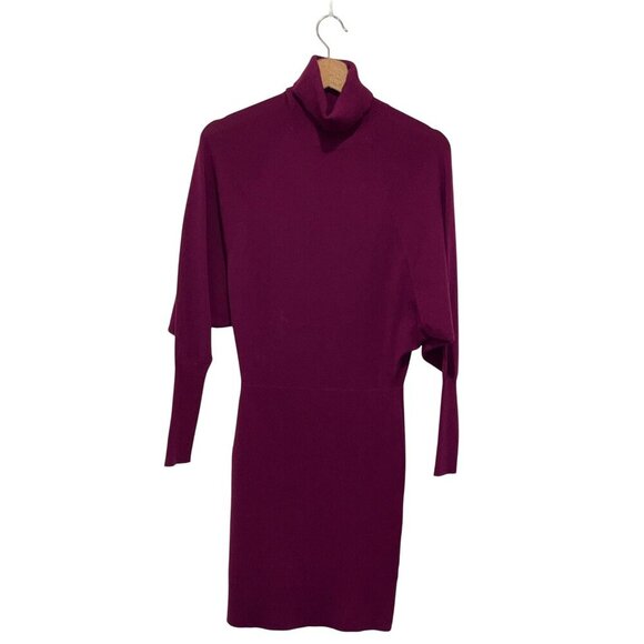 A.L.C. Caren Mini Dress in Deep Orchid Dolman Turtleneck Women Size M ($425) - Picture 2 of 10